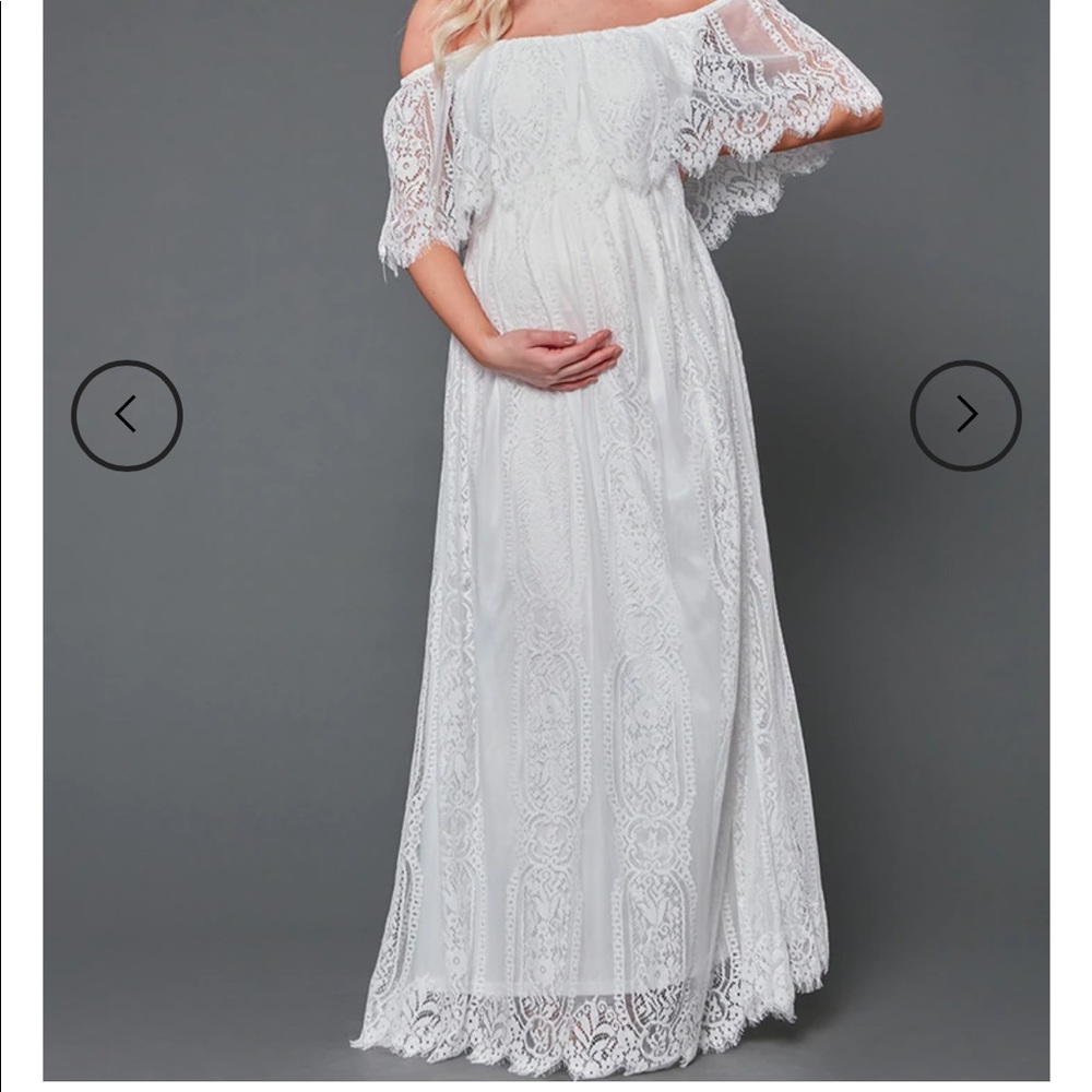 White lace maxi dress, maternity friendly *REASONABLE OFFERS ACCEPTED*